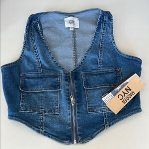 Denim Zip up Vest